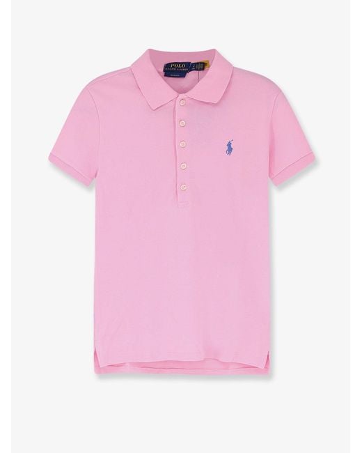 Polo Ralph Lauren Pink Cotton Blend Polo With Embroidered Logo