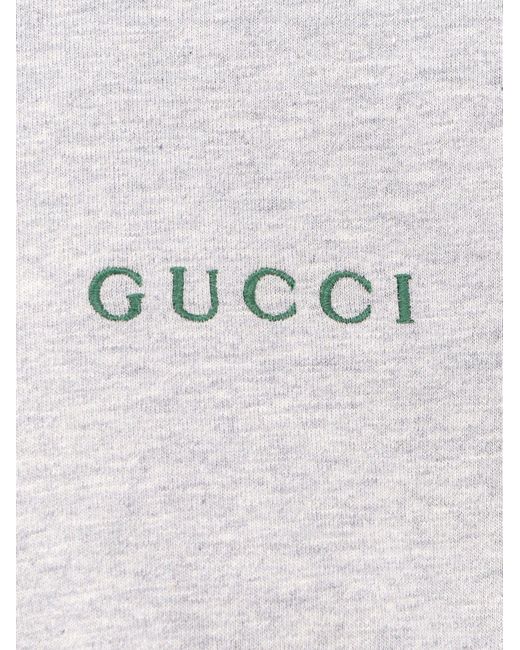 Gucci White Cotton T-Shirt With Web Detail for men