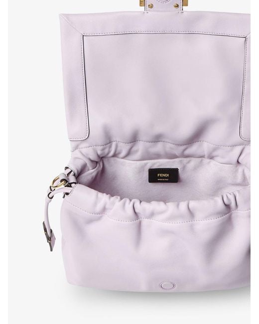 Fendi Purple Mamma Baguette Medium Leather Crossbody Bag