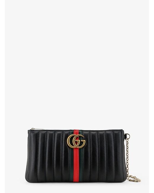 Gucci White Gg Marmont Pouch With Strap
