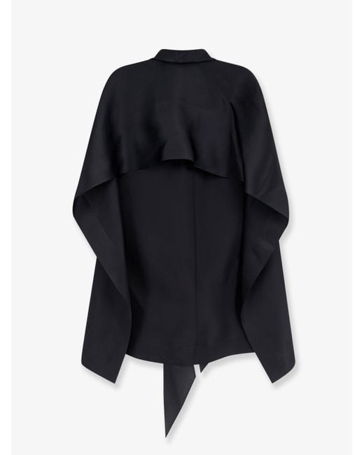 Alberta Ferretti Blue Silk Cape