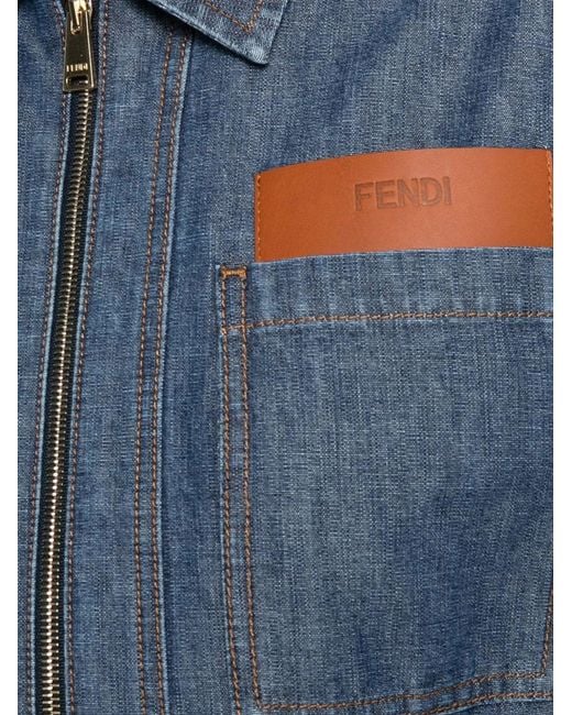 Fendi Blue Chambray Denim Chemisier Dress