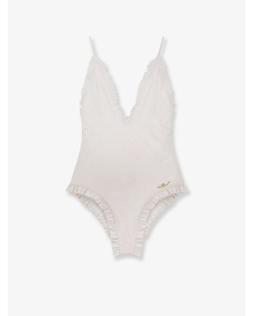 Costume Da Bagno Con Dettaglio Logo di Chloé in White