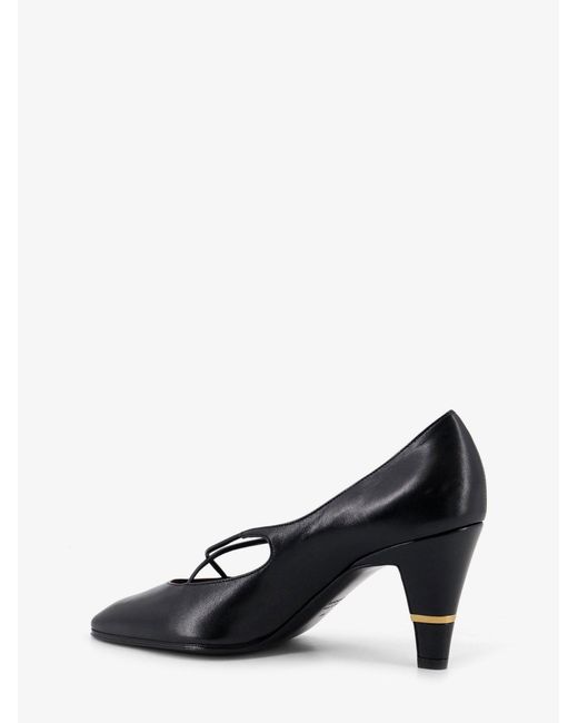 Versace Black Criss-Cross Medallion Leather Pumps
