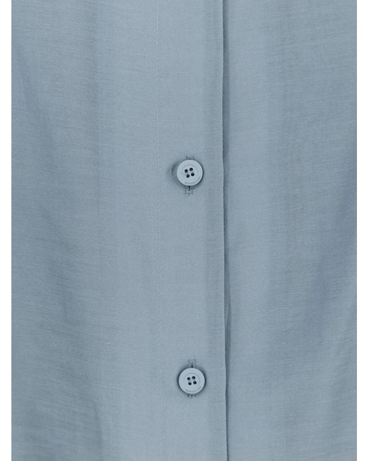 Semicouture Blue Cotton And Silk Shirt