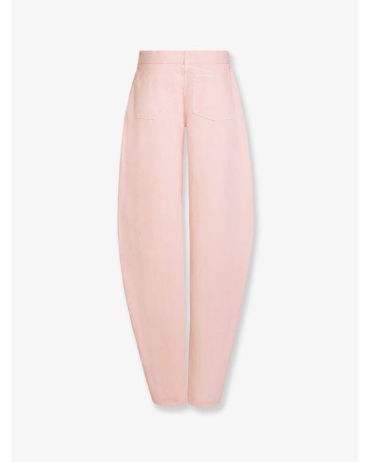 Alaïa Pink Barrel Fit Denim Trousers