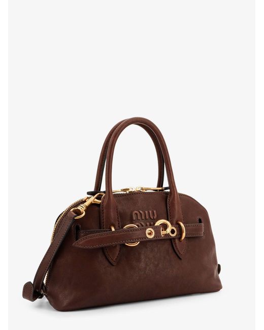 Miu Miu Brown Aventure Leathr Crossbdy Bag