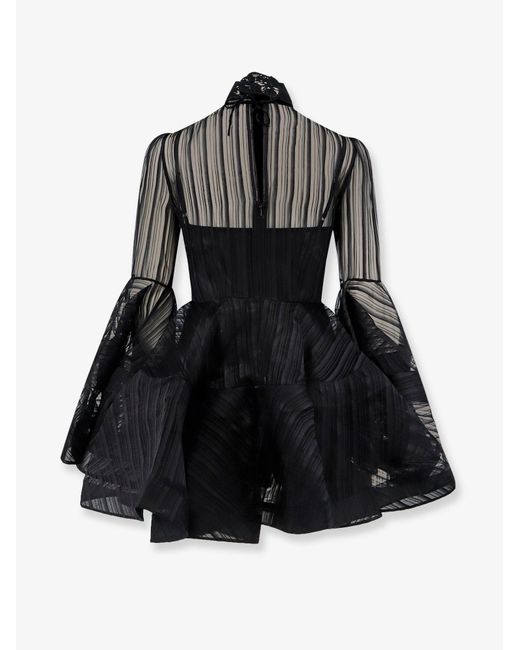 Zimmermann Black Valiant Lantern Mini Dress