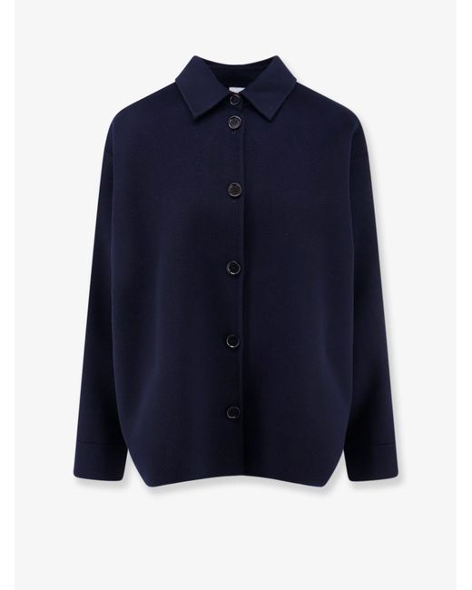Aspesi Blue Wool Jacket With Buttons