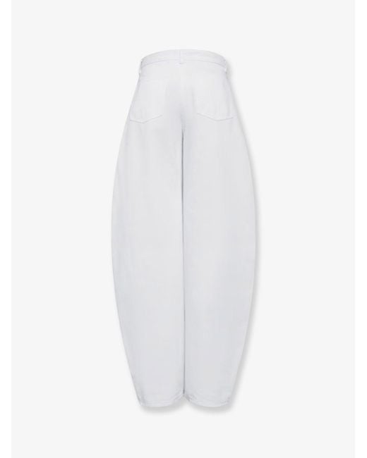 Alaïa White Curved Denim Trousers