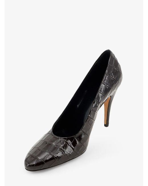 Jude Black Jerry Leather Décolleté With Croco Print