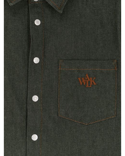 Walk In Paris Green Denim Shirt for men