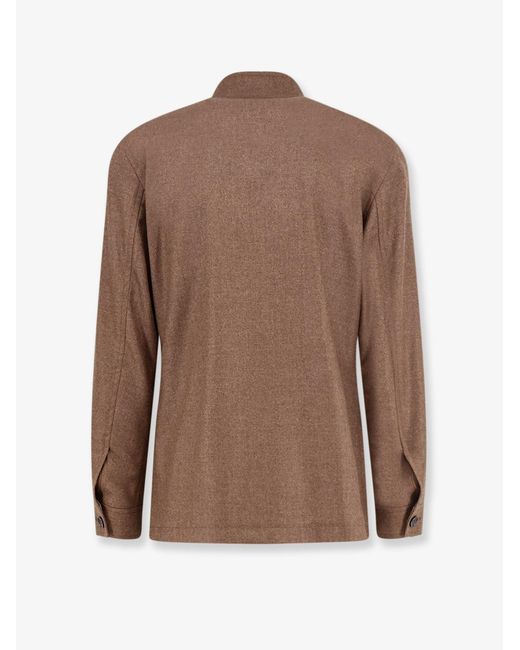 Tagliatore Brown Single-Breasted Loro Piana Fabric Blazer for men