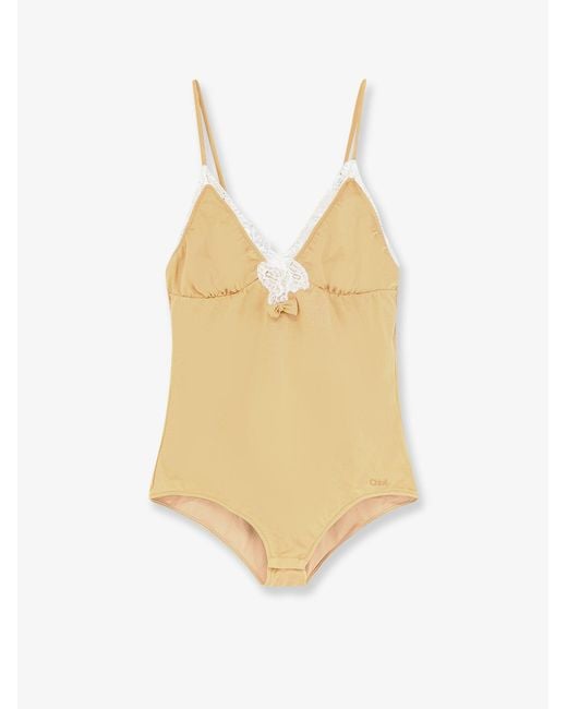 Chloé White Top Body With Lace Details