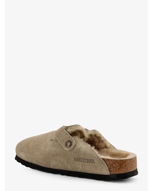 Birkenstock Gray Boston Shearling Suede Mule
