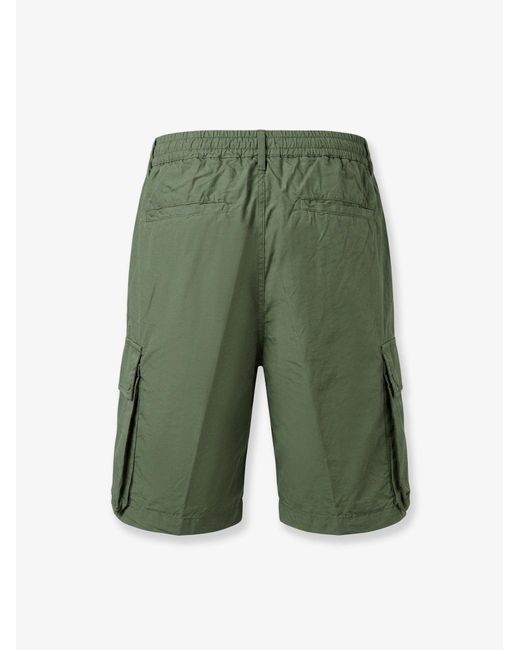 NUGNES 1920 Green Cargo Cotton Shorts for men