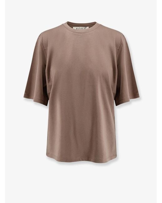 Rohe Brown Cotton, Modal And Silk Blend T-Shirt