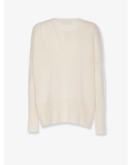 Lisa Yang White Mila Cashmere Sweater With Ribbed Knit