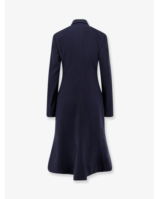 Balenciaga Blue Godet Midi Double-Breasted Wool Coat