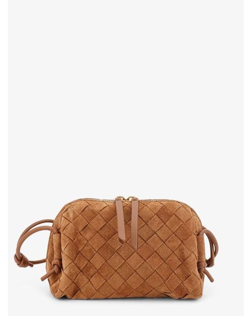 Bottega Veneta Brown Pochette Concert Suede Crossbody Bag