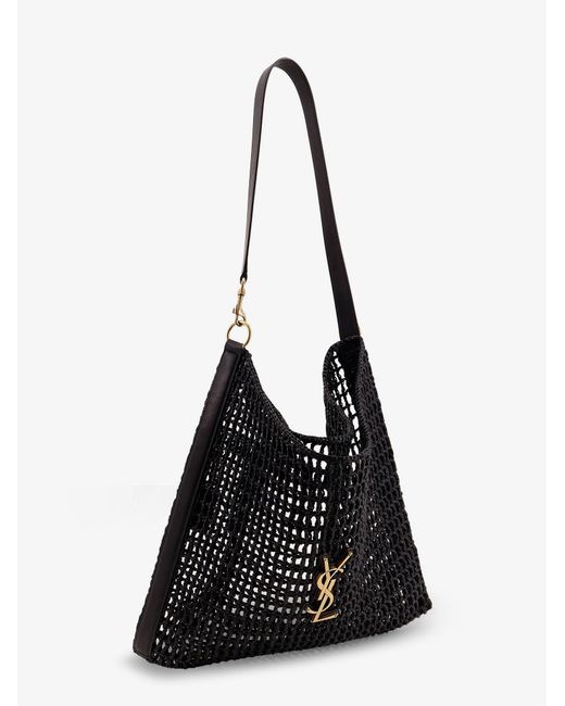 Saint Laurent Black Raffia Shoulder Bag for men