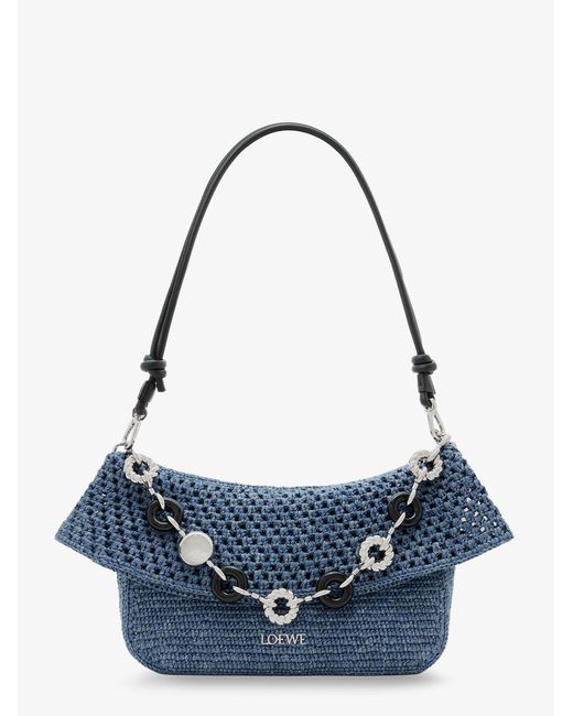Loewe Blue Ola Paula's Ibiza Crochet Shoulder Bag