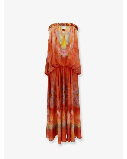 Zimmermann Red Bandeau Gown Luna Twist Silk