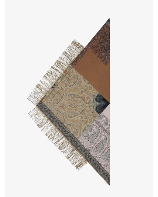 Pierre Louis Mascia White Multicolored Silk Shawl