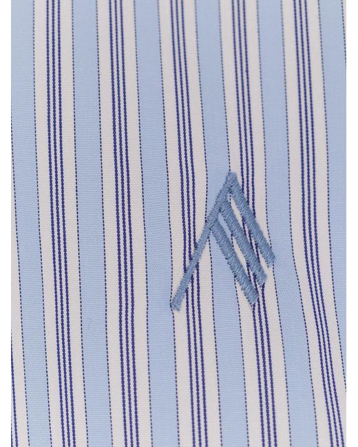The Attico White Oversize Striped Cotton Shirt
