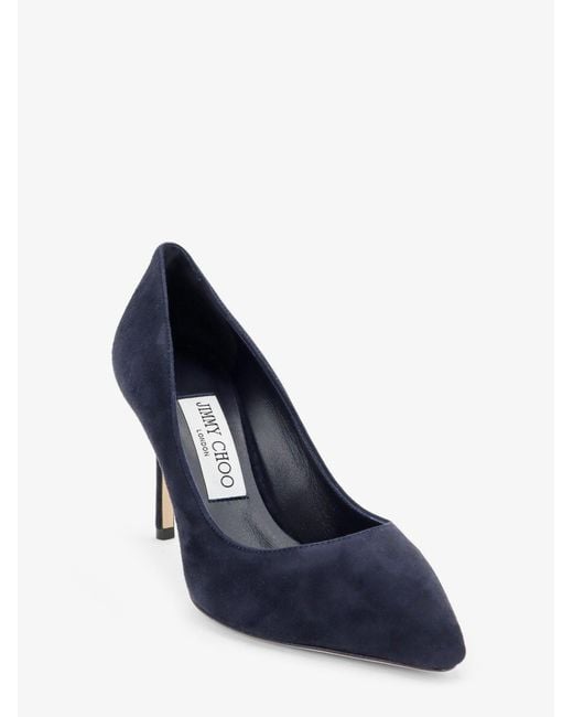 Jimmy Choo Blue Romy 85 Suede Pumps