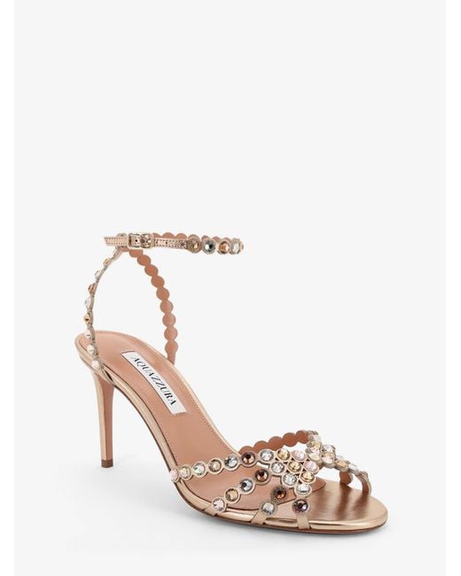 Aquazzura White Tequila Sandals With Crystal Detail