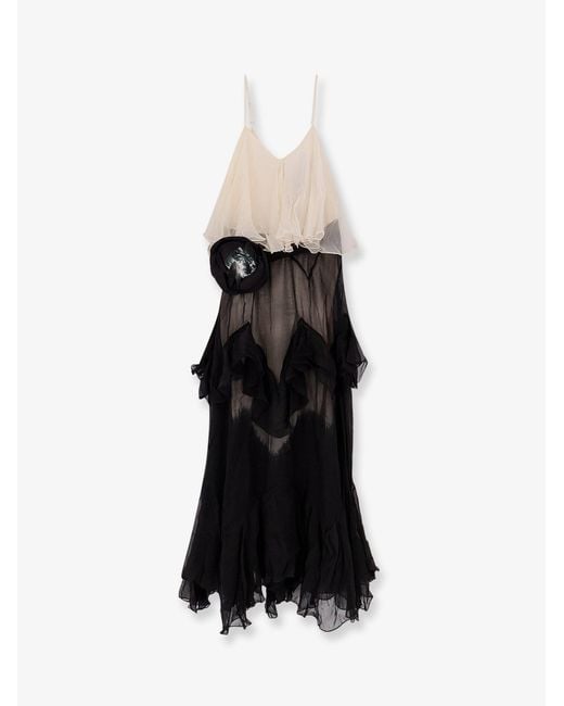 Mes Demoiselles White Belvy Long Viscose Dress