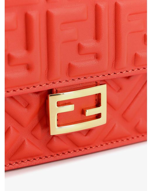 Fendi Red Wallet On Chain Baguette