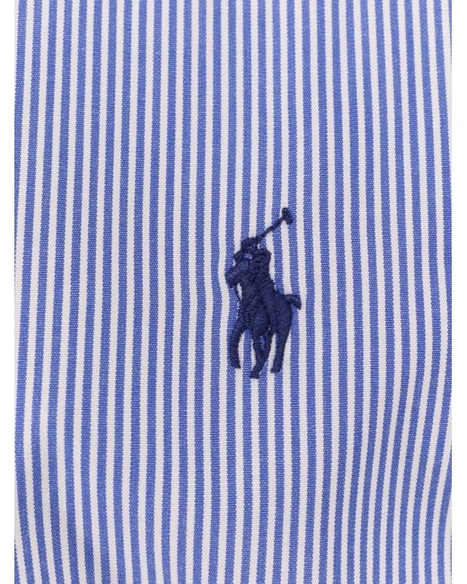 Polo Ralph Lauren Blue Stretch Cotton Shirt for men