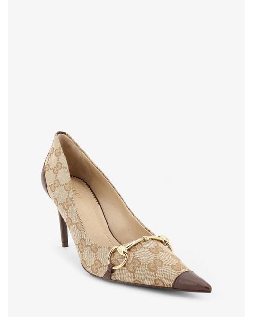 Gucci Natural Donna Gg Fabric Pumps