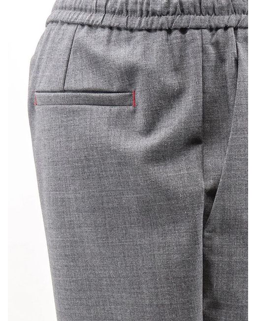 Amaranto Gray Virgin Wool Blend Trousers for men