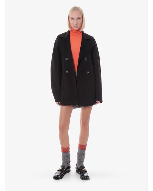 Sportmax Black Double-breasted Unlined Trench Coats
