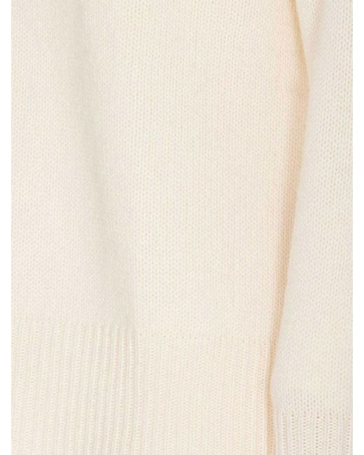 Lisa Yang White Mila Cashmere Sweater With Ribbed Knit