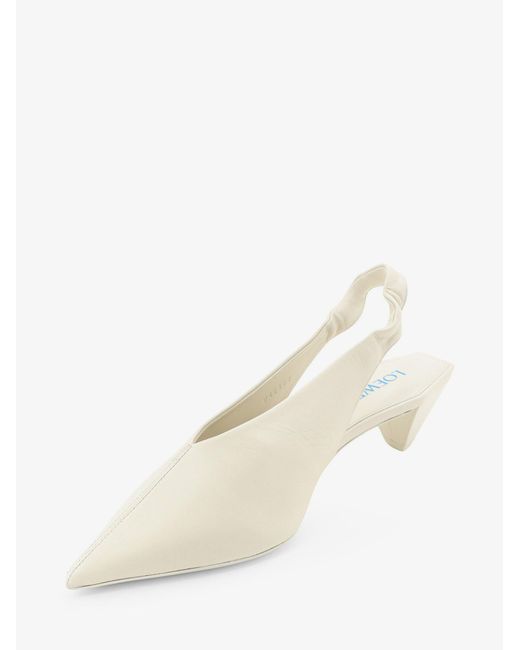 Loewe White Origami Cubic Leather Slingback