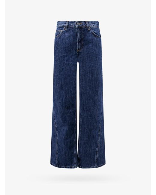 A.P.C. Blue Wide Leg Cotton Closure With Zip Stitched Profile Jeans