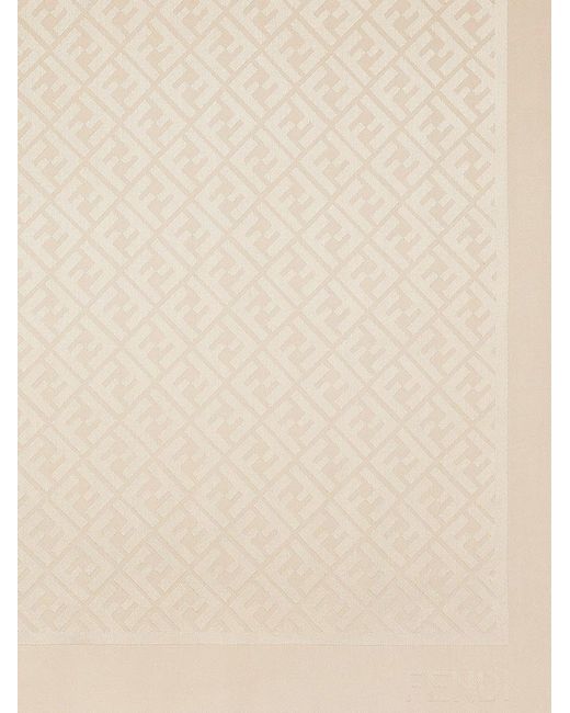 Fendi Natural Ff Jacquard Cotton Shawl