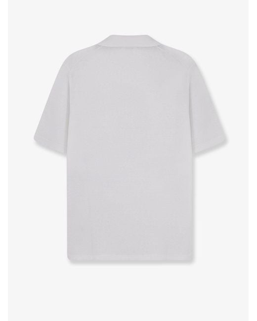 Alpha Studio White Cotton Polo Shirt for men