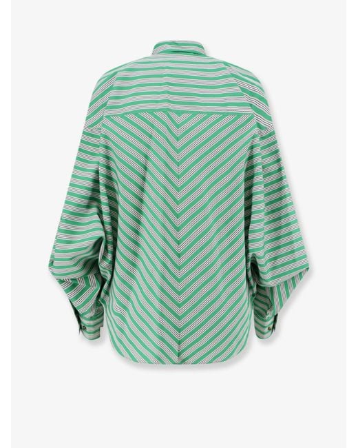 Loewe Green Striped Cotton Shirt