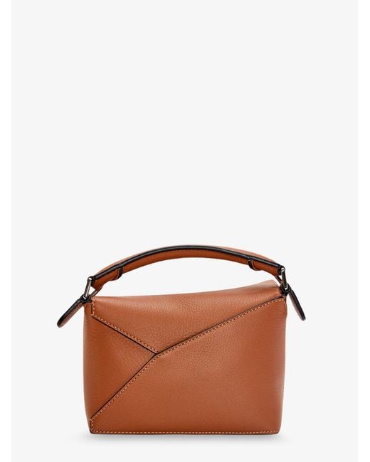 Loewe Brown Puzzle Edge Leather Crossbody Bag