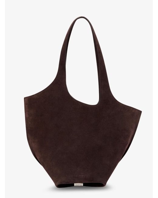 The Attico Brown La Scoop Suede Shoulder Bag