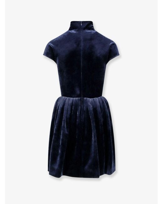 Alaïa Blue Short Velvet Dress