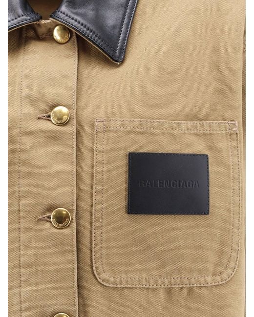 Balenciaga Natural Workwear Cropped Canvas Jacket