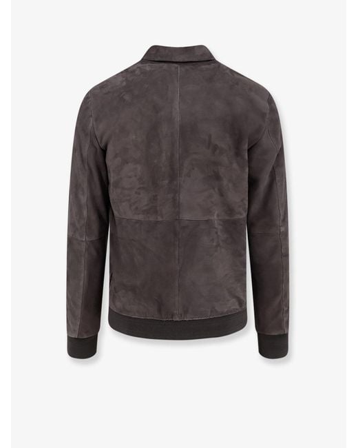 DFOUR® Brown Suede Jacket for men