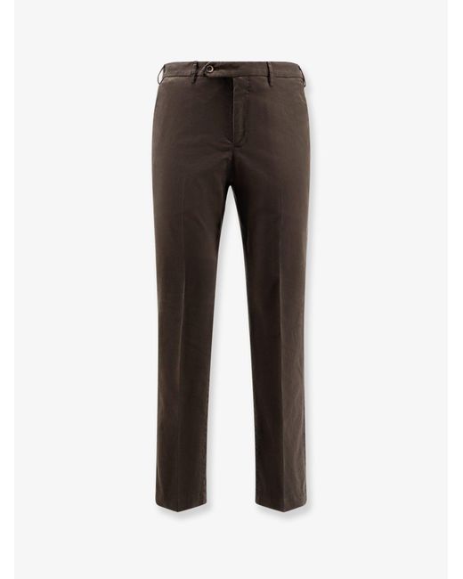 PT Torino Gray Style Stretch Cotton Master Fit Trousers for men