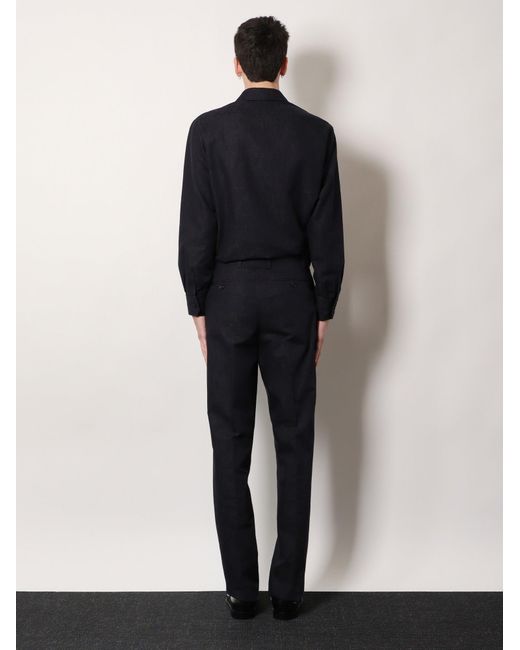 Lardini Blue Timur Cotton And Linen Trousers for men